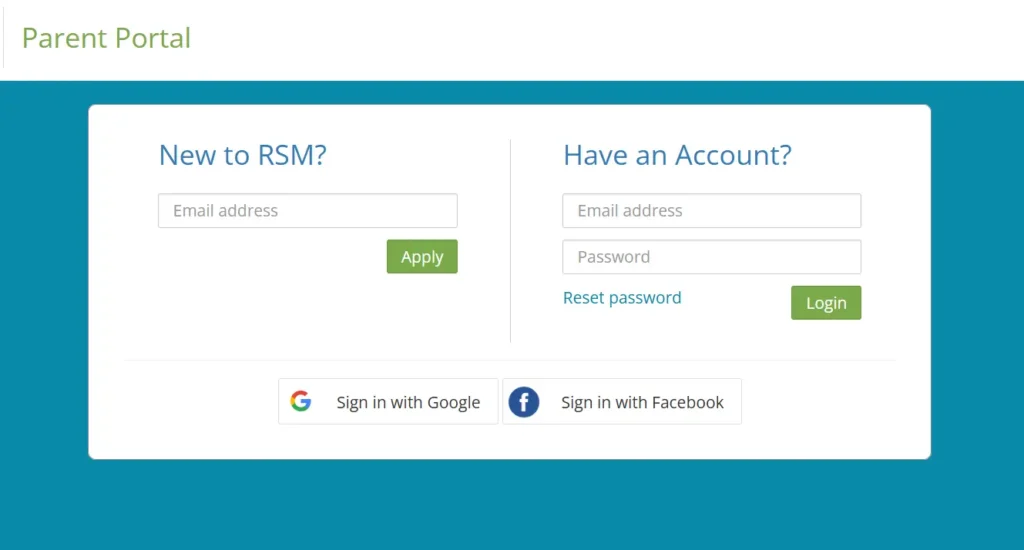 RSM Parent Portal Login Tab